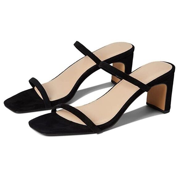 Faryl by Farylrobin Analisa Sandals Women's US 12 Black Suede Block Heel ZPO1761 - Picture 12 of 12